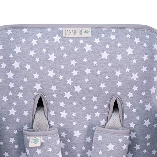 JANABEBE Colchoneta Universal para Cochecito + Arneses (White Star)