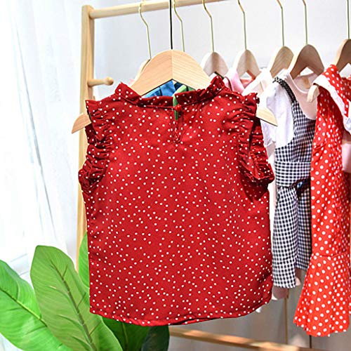 Janly Clearance Sale Conjunto de trajes de 0 a 10 años para niñas de 0 a 10 años, sin mangas, pantalones cortos lisos, para niños grandes de 2 a 3 años (rojo) Janly Clearance Sale Conjunto de trajes de 0 a 10 años para niñas de 0 a 10 años, sin mangas, pantalones cortos lisos, para niños grandes de 2 a 3 años (rojo)