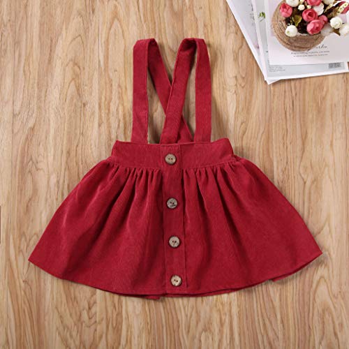 Janly Clearance Sale Vestido para niñas de 0 a 10 años, para niños de 2 a 3 años (rojo sandía)