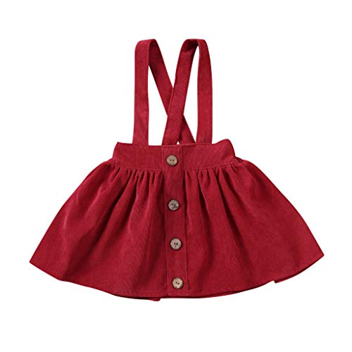 Janly Clearance Sale Vestido para niñas de 0 a 10 años, para niños de 2 a 3 años (rojo sandía)