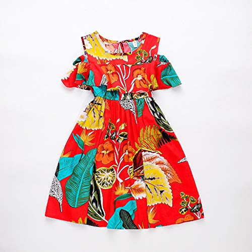Janly Liquidación Venta Vestidos de Niña para Niñas de 2 a 9 Años, Bebé Niña Floral Hoja Vestido de Playa de Princesa Trajes Ropa para Niños Pequeños, rojo, 3-4 Años Janly Liquidación Venta Vestidos de Niña para Niñas de 2 a 9 Años, Bebé Niña Floral Hoja Vestido de Playa de Princesa Trajes Ropa para Niños Pequeños, rojo, 3-4 Años
