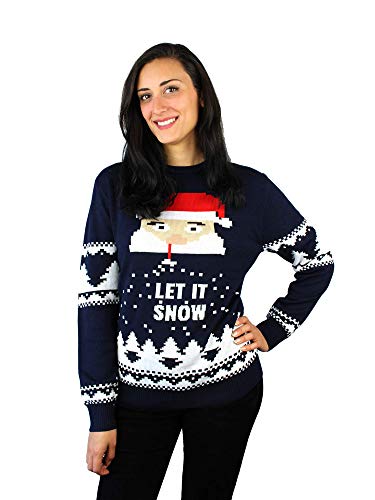 JAP Jersey Navideño Santa Let it Snow - Ajuste Libre de picazón - Unisex - 520S