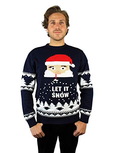 JAP Jersey Navideño Santa Let it Snow - Ajuste Libre de picazón - Unisex - 520S JAP Jersey Navideño Santa Let it Snow - Ajuste Libre de picazón - Unisex - 520S