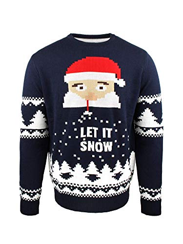 JAP Jersey Navideño Santa Let it Snow - Ajuste Libre de picazón - Unisex - 520S