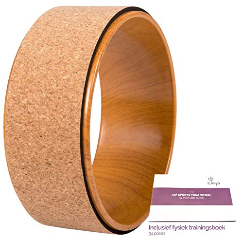 JAP Sports - Rueda de Yoga – Yoga Wheel - [Serie Pro] La Rueda Dharma Yoga Propor Strongest & Most Comfortable, Accesorio Estirar y Mejorar los Pliegues, 33 x 13 cm - Madera