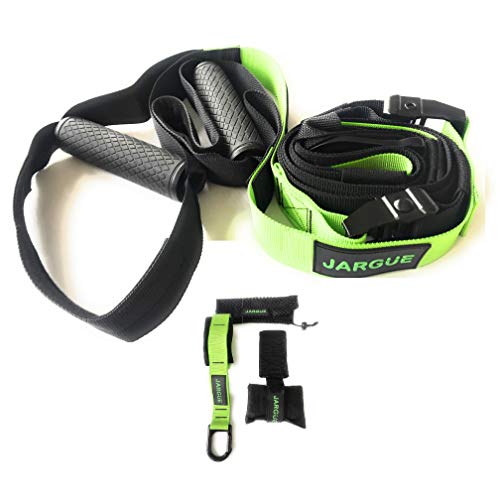 JARGUE Entrenamiento en casa en Suspension Kit o Suspension Trainer Ideal para Ejercicios de Fitness y Gimnasia Activa en su casa o al Aire Libre, tonifique Todo el Cuerpo