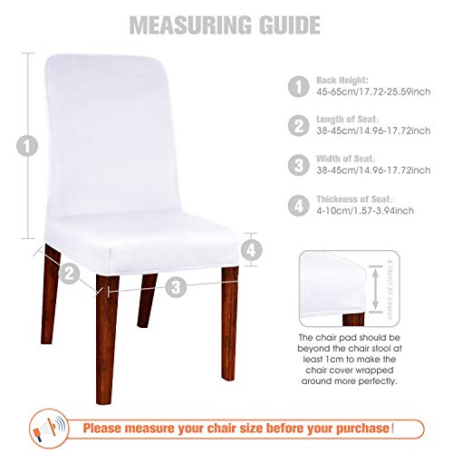 JARITTO Fundas para Sillas de Comedor Elásticas Modernas Cubierta de Silla para Cocina Protectores de Asiento Lavables Extraíbles Decoración para Hotel Restaurante Boda Banquete 4 Piezas (Blanco) JARITTO Fundas para Sillas de Comedor Elásticas Modernas Cubierta de Silla para Cocina Protectores de Asiento Lavables Extraíbles Decoración para Hotel Restaurante Boda Banquete 4 Piezas (Blanco)