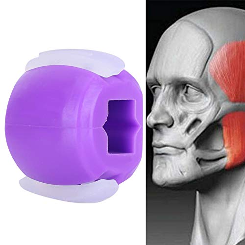 Jawline Ejercitador facial Pelota de ejercicio facial de silicona Pelota de fitness que da forma a los músculos Entrenamiento de la línea de la mandíbula Tónico para el cuello(purple)