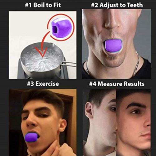 Jawline Ejercitador facial Pelota de ejercicio facial de silicona Pelota de fitness que da forma a los músculos Entrenamiento de la línea de la mandíbula Tónico para el cuello(purple)