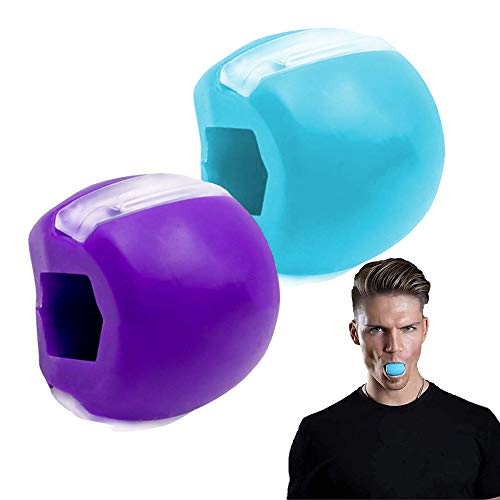 Jawline Facial Fitness Ball, ZoneYan Ejercitador Mentón Masticable, Mandíbula Entrenamiento Equipo, Jaw Exerciser Ejercicios Pelota, Cara Cuello Entrenador, Bola Ejercitador Papada