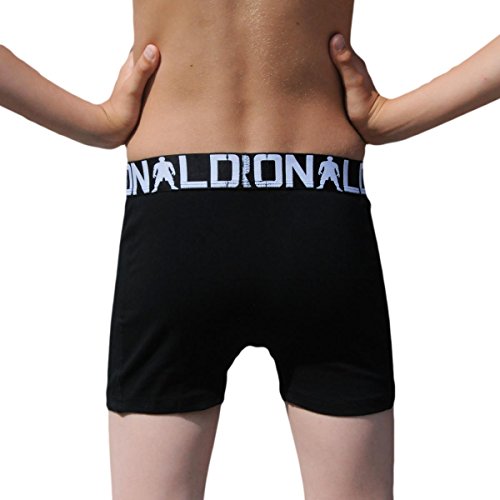 JBS CR 7 8400-51 451 Cristiano Ronaldo Underwear, bóxer Boys, Pack de 2, para niños y Adolescentes, Suave y Ultra cómodo, 95% algodón 5% elastán, Negro/Blanco, tamaño 4/6