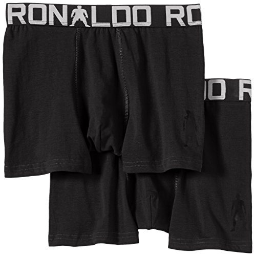 JBS CR 7 8400-51 451 Cristiano Ronaldo Underwear, bóxer Boys, Pack de 2, para niños y Adolescentes, Suave y Ultra cómodo, 95% algodón 5% elastán, Negro/Blanco, tamaño 4/6