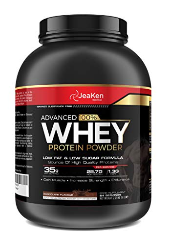 JeaKen - PROTEINA WHEY ISOLATE- Proteinas para Aumentar Masa Muscular y Proteinas para Adelgazar- Pre-entrenamiento, Recuperación y Mantenimiento Muscular- 64 Porciones (35 g por porción), 2.25 kg