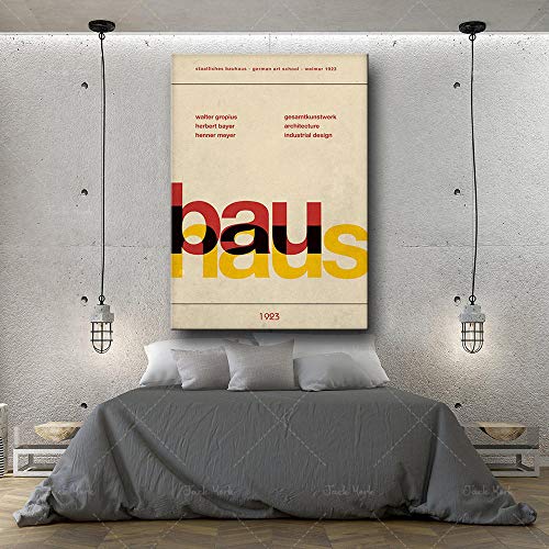 JEfunv Póster de Bauhaus, Weimar 1923, impresión de exposición Bauhaus, impresión de Herbert Bayer, impresión Bauhaus, impresión de Willster Henri Mattion, 50 x 70 cm, sin marco.