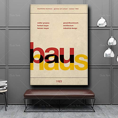 JEfunv Póster de Bauhaus, Weimar 1923, impresión de exposición Bauhaus, impresión de Herbert Bayer, impresión Bauhaus, impresión de Willster Henri Mattion, 50 x 70 cm, sin marco.