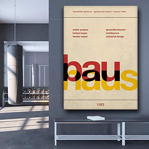 JEfunv Póster de Bauhaus, Weimar 1923, impresión de exposición Bauhaus, impresión de Herbert Bayer, impresión Bauhaus, impresión de Willster Henri Mattion, 50 x 70 cm, sin marco.