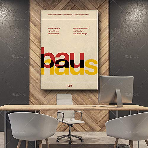 JEfunv Póster de Bauhaus, Weimar 1923, impresión de exposición Bauhaus, impresión de Herbert Bayer, impresión Bauhaus, impresión de Willster Henri Mattion, 50 x 70 cm, sin marco.