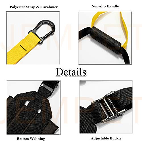 JEMPET - Correas Ajustables para Abdominales con asa, par para Barra de dominadas, para Colgar, Pierna, Rodilla, Ejercicio, Entrenamiento Abdominal JEMPET - Correas Ajustables para Abdominales con asa, par para Barra de dominadas, para Colgar, Pierna, Rodilla, Ejercicio, Entrenamiento Abdominal