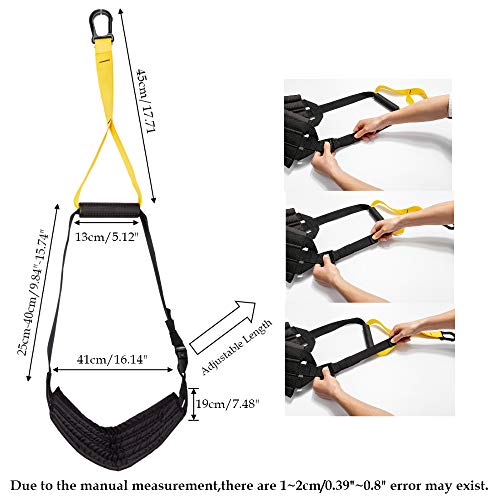 JEMPET - Correas Ajustables para Abdominales con asa, par para Barra de dominadas, para Colgar, Pierna, Rodilla, Ejercicio, Entrenamiento Abdominal