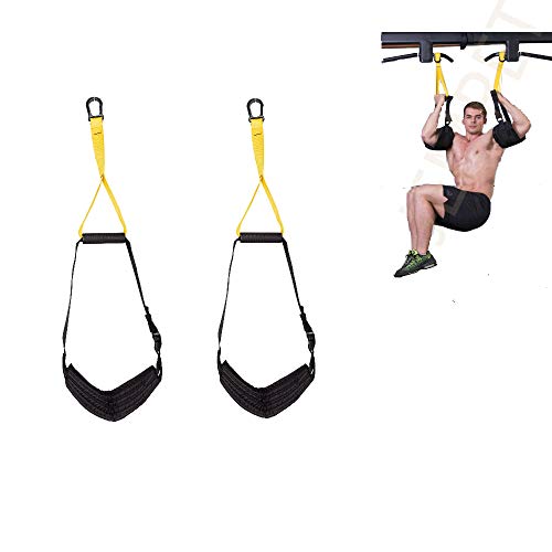JEMPET - Correas Ajustables para Abdominales con asa, par para Barra de dominadas, para Colgar, Pierna, Rodilla, Ejercicio, Entrenamiento Abdominal JEMPET - Correas Ajustables para Abdominales con asa, par para Barra de dominadas, para Colgar, Pierna, Rodilla, Ejercicio, Entrenamiento Abdominal
