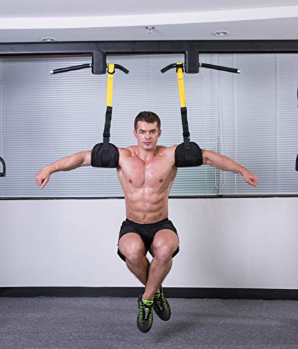 JEMPET - Correas Ajustables para Abdominales con asa, par para Barra de dominadas, para Colgar, Pierna, Rodilla, Ejercicio, Entrenamiento Abdominal JEMPET - Correas Ajustables para Abdominales con asa, par para Barra de dominadas, para Colgar, Pierna, Rodilla, Ejercicio, Entrenamiento Abdominal