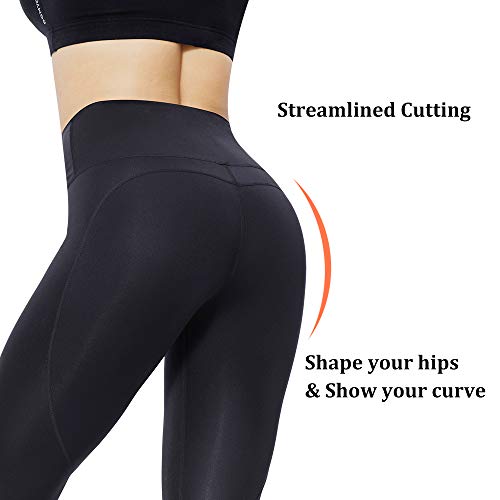 JEPOZRA Pantalon Deportivo Mujer Pantalones Largos de Compresión Secado Rápido Pantalones Deporte Mallas Largas para Running Fitness Yoga Leggings (S, Negro)