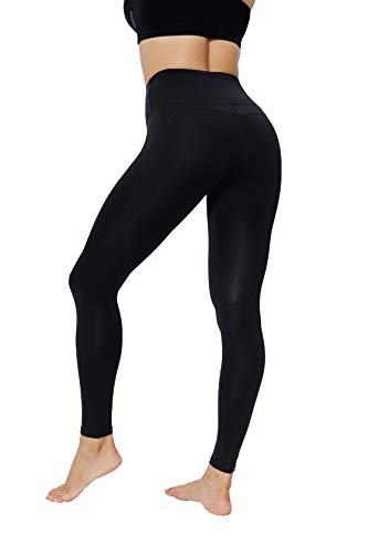 JEPOZRA Pantalon Deportivo Mujer Pantalones Largos de Compresión Secado Rápido Pantalones Deporte Mallas Largas para Running Fitness Yoga Leggings (S, Negro)