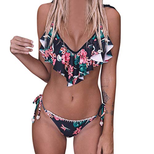 JERFER Bikini Set Mujer Vendaje Swimsuit Hacer Subir Impresión Brasileña Trajes de Baño Ropa de Playa