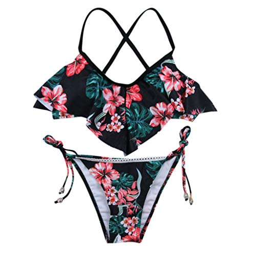 JERFER Bikini Set Mujer Vendaje Swimsuit Hacer Subir Impresión Brasileña Trajes de Baño Ropa de Playa