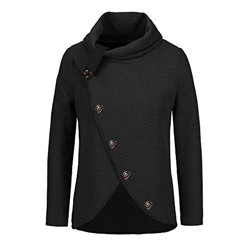 Jerseys De Punto para Mujer Cuello de Tortuga Manga Larga Suelto Prendas de Punto Suéter Irregular Jerséis Collar de la Pila Tops Cálido Otoño Invierno riou (z-Black, L) Jerseys De Punto para Mujer Cuello de Tortuga Manga Larga Suelto Prendas de Punto Suéter Irregular Jerséis Collar de la Pila Tops Cálido Otoño Invierno riou (z-Black, L)