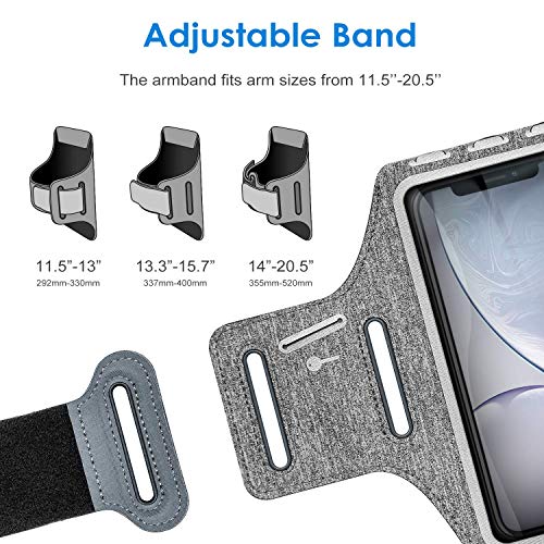 JETech Brazalete Deportivo Compatible iPhone SE(2020)/11/11 Pro/XR/XS/X/8 Plus/7 Plus/8/7, Galaxy S10/S9/S9+,Correa Ajustable, Equipado con Soporte para Llave y Tarjeta, para Correr, Senderismo, Gris JETech Brazalete Deportivo Compatible iPhone SE(2020)/11/11 Pro/XR/XS/X/8 Plus/7 Plus/8/7, Galaxy S10/S9/S9+,Correa Ajustable, Equipado con Soporte para Llave y Tarjeta, para Correr, Senderismo, Gris