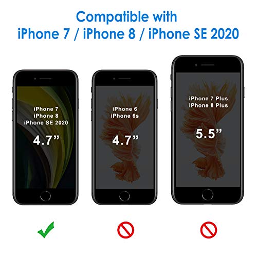 JETech Funda Compatible iPhone 8/7/SE (2020 2ª Generación), Anti- Choques y Anti- Arañazos, Negro