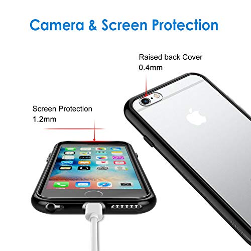 JETech Funda para iPhone 6s iPhone 6, Bumper Anti-Choques y Anti-Arañazos, Negro