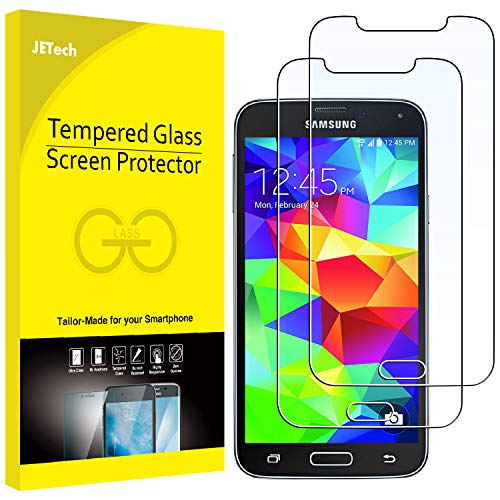 JETech Protector de Pantalla Compatible con Samsung Galaxy S5, Vidrio Templado, Transparente, 2 Unidades