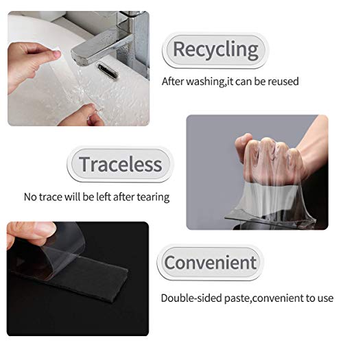 Jeteven Cinta Adhesiva Lavable, Reutilizable Nano Tape, Cinta Doble Cara Extra Fuerte, Cinta de Doble Cara Multifuncional Cinta Adhesiva Extraíble transparente 9.84FT Jeteven Cinta Adhesiva Lavable, Reutilizable Nano Tape, Cinta Doble Cara Extra Fuerte, Cinta de Doble Cara Multifuncional Cinta Adhesiva Extraíble transparente 9.84FT