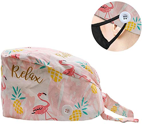 JFAN Gorro Quirúrgico con Botón y Banda Lindo Impresión Gorro de Cirugía de Algodón para Pelo Doctor Enfermera Sombrero 100% Algodón JFAN Gorro Quirúrgico con Botón y Banda Lindo Impresión Gorro de Cirugía de Algodón para Pelo Doctor Enfermera Sombrero 100% Algodón