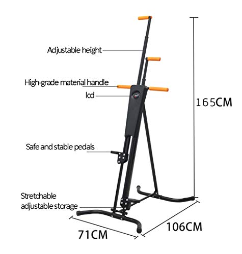 JFSKD Escalador Vertical, Máquina De Escalada, Vertical Climbing, Home Gyms Fitness Equipment, Contador LCD, Ajuste De 5 Marchas, Soporte De Carga 160 KG