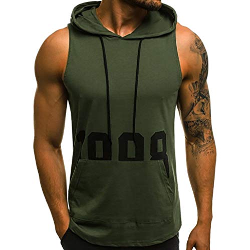 JiaMeng Camisetas Elástica de Fitness sin Mangas Tank Top Gym para Hombre Fitness Muscle Estampado sin Mangas con Capucha Culturismo Bolsillos de Secado Ajustado JiaMeng Camisetas Elástica de Fitness sin Mangas Tank Top Gym para Hombre Fitness Muscle Estampado sin Mangas con Capucha Culturismo Bolsillos de Secado Ajustado