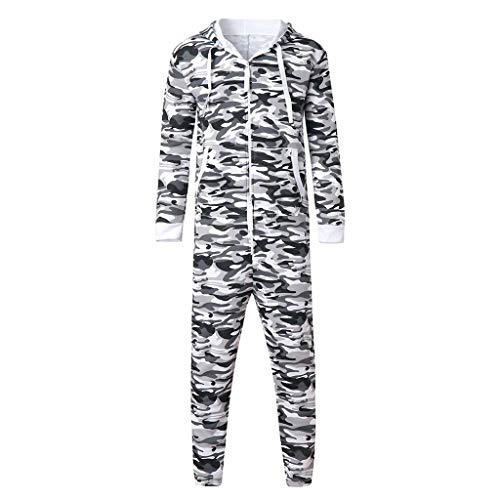 JiaMeng Mono Unisex Prenda de una Pieza Sin pie Pijama Traje Blusa Sudadera Abrigo de Traje de Invierno para Hombre Invierno