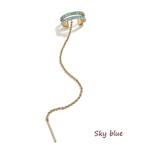 jieGorge Pendientes, Exquisito enhebrador de Brazalete de Oreja única, Brazalete de Escalador, joyería Femenina Simple, joyería para Regalos de Mujer (Azul)