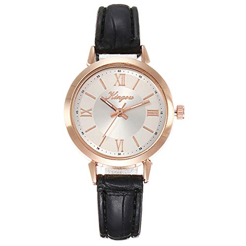 jieGorge Reloj para Mujer, Simple sin Escala Digital Cinturón de Concha de Oro Rosa Reloj de Moda para Mujer, Joyas y Relojes (B)