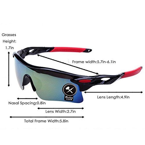 jiele Gafas de Sol Deportivas,Gafas De Sol Polarizadas para Ciclismo, para esquí de conducción Golf Running Ciclismo Bicicleta Conducir, Hombres Mujeres polarizado Gafas