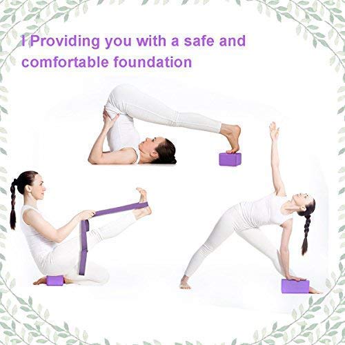JIM'S STORE Bloque de Espuma+Correa,Bloque de Yoga Ejercico EVA de Alta Densidad para Mejorar Fuerza y Flexibilidad Yoga Pilates Amantes(Morado) JIM'S STORE Bloque de Espuma+Correa,Bloque de Yoga Ejercico EVA de Alta Densidad para Mejorar Fuerza y Flexibilidad Yoga Pilates Amantes(Morado)