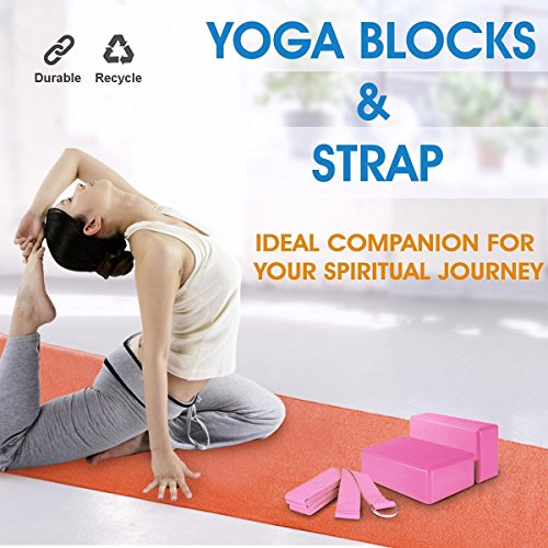 JIM'S STORE Bloque de Espuma+Correa,Bloque de Yoga Ejercico EVA de Alta Densidad para Mejorar Fuerza y Flexibilidad Yoga Pilates Amantes(Rosa) JIM'S STORE Bloque de Espuma+Correa,Bloque de Yoga Ejercico EVA de Alta Densidad para Mejorar Fuerza y Flexibilidad Yoga Pilates Amantes(Rosa)