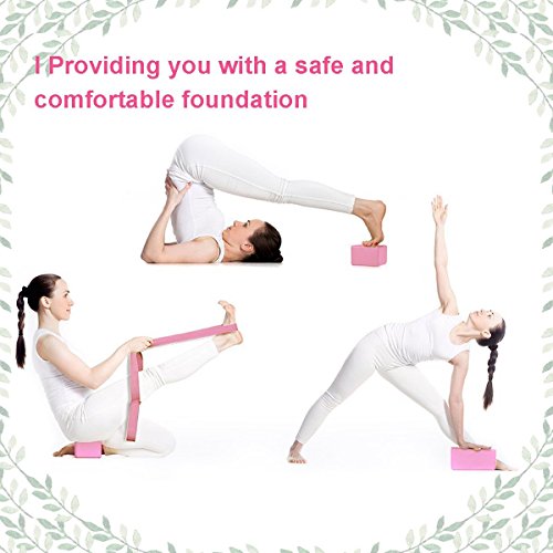 JIM'S STORE Bloque de Espuma+Correa,Bloque de Yoga Ejercico EVA de Alta Densidad para Mejorar Fuerza y Flexibilidad Yoga Pilates Amantes(Rosa) JIM'S STORE Bloque de Espuma+Correa,Bloque de Yoga Ejercico EVA de Alta Densidad para Mejorar Fuerza y Flexibilidad Yoga Pilates Amantes(Rosa)