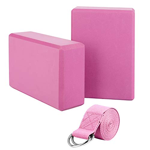 JIM'S STORE Bloque de Espuma+Correa,Bloque de Yoga Ejercico EVA de Alta Densidad para Mejorar Fuerza y Flexibilidad Yoga Pilates Amantes(Rosa) JIM'S STORE Bloque de Espuma+Correa,Bloque de Yoga Ejercico EVA de Alta Densidad para Mejorar Fuerza y Flexibilidad Yoga Pilates Amantes(Rosa)