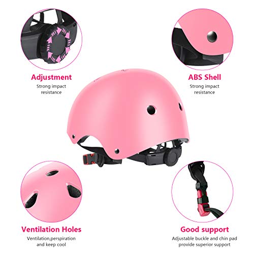 JIM'S STORE Casco y Protecciones Ajustable Infantiles Rodilleras Coderas，Set di Casco 7 Piezas para Scooter Ciclismo Rodillo Patinaje