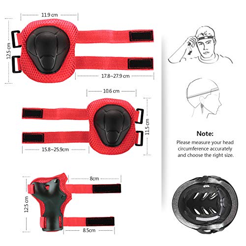 JIM'S STORE Casco y Protecciones Ajustable Infantiles Rodilleras Coderas,Set di Casco 7 Piezas para Scooter Ciclismo Rodillo Patinaje JIM'S STORE Casco y Protecciones Ajustable Infantiles Rodilleras Coderas,Set di Casco 7 Piezas para Scooter Ciclismo Rodillo Patinaje