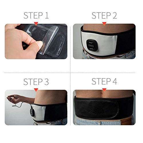 JINQI Entrenadores De Vibración Estimulador De Abdomen De Cuero USB Cinturón De Tonificación Muscular con 6 Programas Masajeador Corporal para Estómago Muscular Abdominal Sin Almohadillas De Repuesto