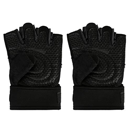 Jinxuny Entrenamiento Gimnasio Entrenamiento Gimnasio Culturismo Muñecas Manoplas Unisex Levantamiento de Pesas Guantes Hombres (Color : 04, Size : M)